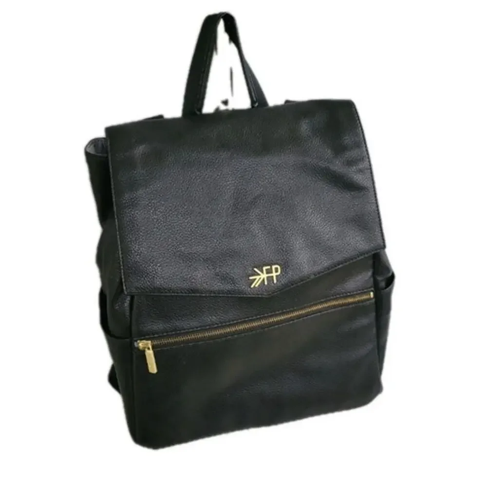 Freshly Picked Classic Diaper Bag Backpack Black Vegan Leather Large‎